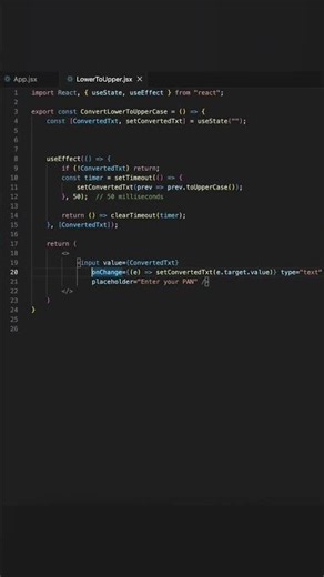 Convert Lowercase to Uppercase in React JS