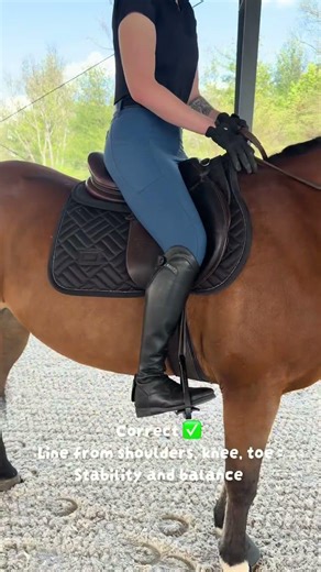 Correct vs incorrect position on a horse