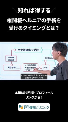 【知れば得する】椎間板ヘルニアの手術を受けるタイミングとは？ #shorts