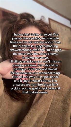 I hate that ai has taken over college. Someone should be grading my exams, not a computer. Especially when it says to bold the column headers, I do, and it says I didn’t. Wtf. #accountingmajor #college #ai