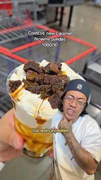 Trying Costco NEW Caramel Brownie Sundae!