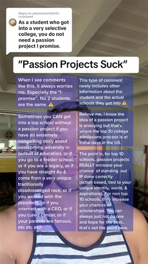 Most of the time you do need either a passion project or some thing that has the characteristics of a passion project if you want to get into a top 20 college . . . . . . ##college##collegeadmissions##collegetok##collegeapplications#onthisday
