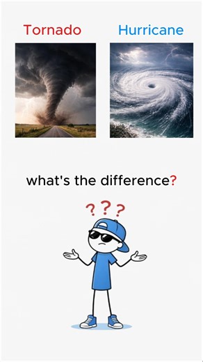 🌪️ Tornado vs Hurricane 🌀 — Simple Difference Explained ⚖️ #shorts