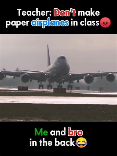 Teacher: Don't make paper airplanes in class😡 #short #b747 #subscribe #plane #aviation #cargo #funny