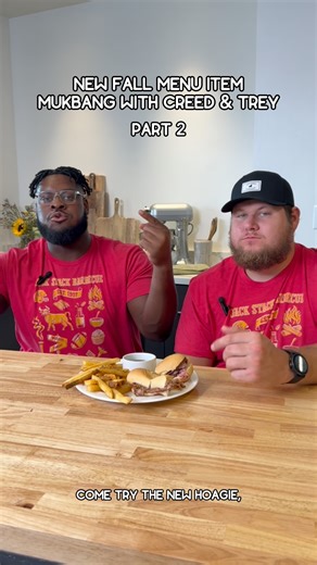 23K views · 600 reactions | According to Trey, there’s a new hoagie in town—one you won’t want to miss. 稜  Meet a returning favorite from our Fall Menu: the French Dip. Slow-smoked beef, melty cheese, toasted hoagie, and rich au jus on the side. Creed & Trey gave it the stamp of approval—now it’s your turn to taste test. Available now at all six Jack Stack locations.  reservejackstack.com | orderjackstack.com | Jack Stack Barbecue | Facebook