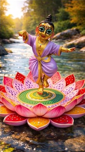 Divine Bal Gopal Dancing on Lotus 🪷| Beautiful Krishna Idol | Krishna Shorts #gopal #krishna #shorts