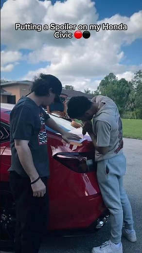 PART 1 How to Install a Spoiler on a Honda Civic Sport 2025 🔴⚫️…#honda #hondacivic #hondacity