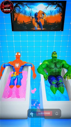Wait For The End! 😱 (Hulk 🟢 vs Spiderman Bathtub Challenge) 🛀🔥