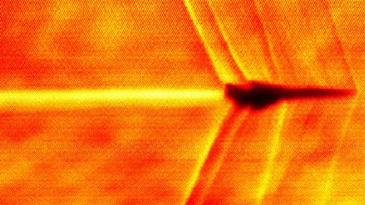 XB-1's supersonic flight shock wave captured by NASA from ground