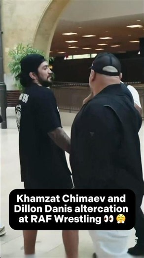 Khamzat Chimaev and Dillon Danis just came face to face backstage at RAF wrestling 😳