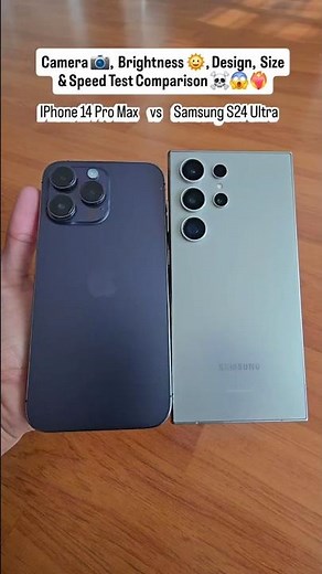 🚨 14 Pro Max vs S24 Ultra 🔥 Camera, Brightness, Design, Speed & Size Test Comparison #shorts #viral