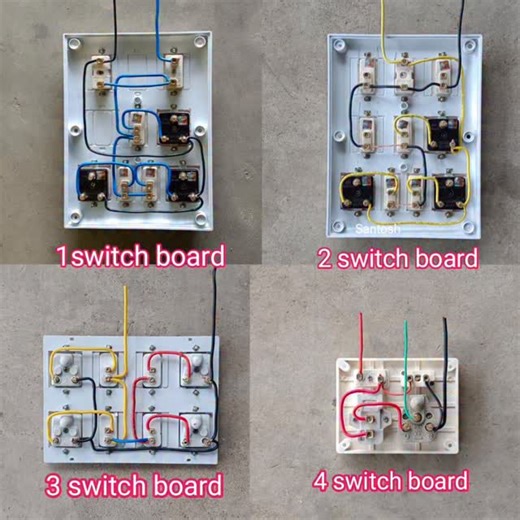Santosh Pamar on Instagram: "4 Type Switch Board Wiring CONNECTION Explained #instagramreels #switchboardwiring #wiringconnection #viralreels"