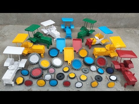 John Deere tractor yellow colour tyres re fitting and loading tractor video