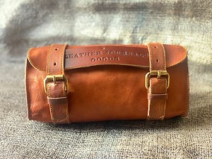 Handcrafted Leather Motorcycle Tool Bag: Brown Saddle Fork Pouch - Etsy