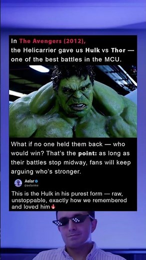 In The Avengers (2012), Hulk vs Thor — their first MCU clash
