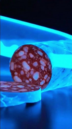 🔵 Crystal Neon Salami Slice ASMR ✨🔪 #Satisfying #Relaxing