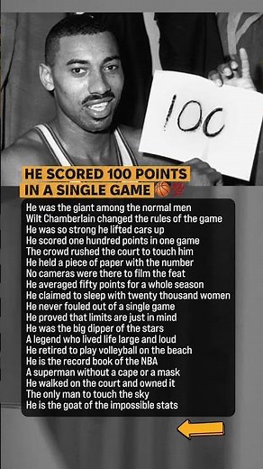 Wilt Chamberlain Scored 100 Points In One Game
