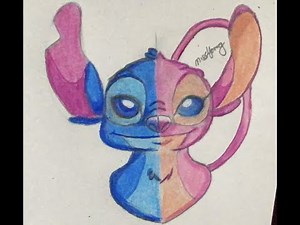 How to draw Stitch and Angel tutorial (from Disney Lilo and stitch) Walt Disney World