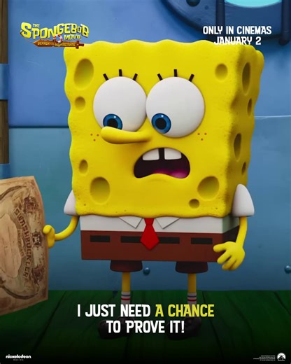 One chance. One moment. One SpongeBob-level comeback. #SpongeBobMovie: Search for SquarePants is releasing in cinemas on January 2nd. | Paramount Pictures