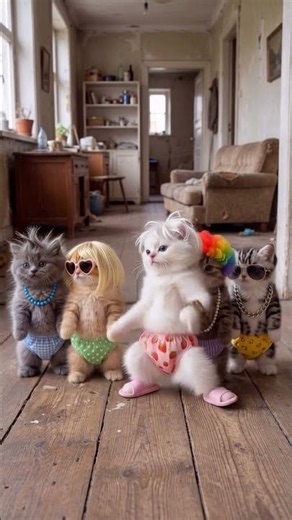 🐱💃 Cartoon Cat Dance for Kids! #cat #aianimation #cartoonvideo #catshorts #cats