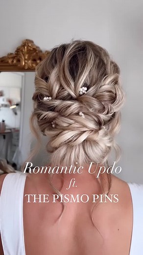 Elegant Bridal Updo with Pismo Pearl Pins