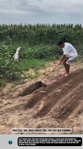 Practical Soil Ridge Maker Tool for Fast Bed Farming #tools