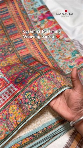 ✨ Elegant Kashmiri Pashmina Weaving Saree ✨