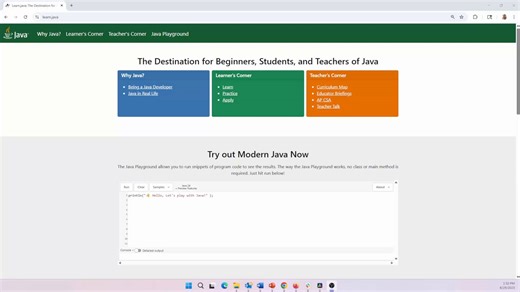 We've embedded the Java Playground into tutorials and practice! Check it out: https://social.ora.cl/6189AkVUD | I
