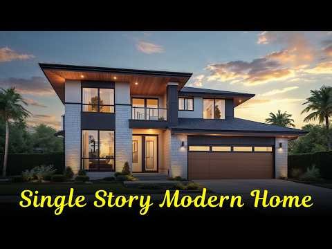 Single Story Modern Home Designs | Sleek One-Level Living, Open Plans & Contemporary Style
