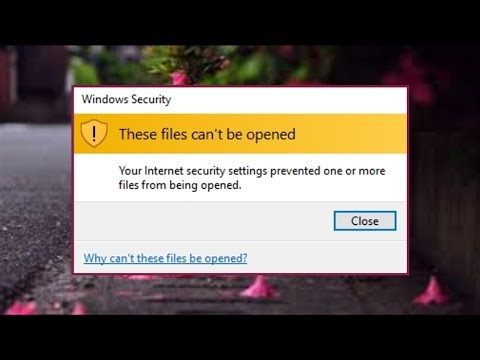 These files can't be opened Internet security settings prevented from opened How To Fix Error