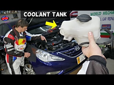 HYUNDAI SONATA COOLANT OVERFLOW TANK RESERVOIR REPLACEMENT REMOVAL