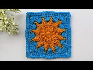 Crochet Sun Granny Square (Large-Sized) Tutorial