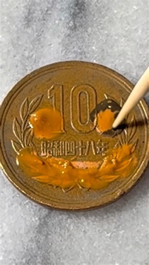 10円玉をスマイル柄に鏡面仕上げ🙂 / Polishing a smiling 10-yen coin #restoration #satisfying #らいくり