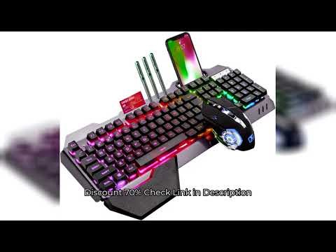 K680 Wireless Gaming Keyboard and Mouse Combo,Rainbow LED Backlit Keyboard with Rechargeable 3800mAh