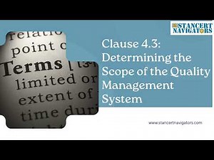📜 Understanding ISO 9001:2015 Clause 4.3 – Defining the Scope of Your QMS