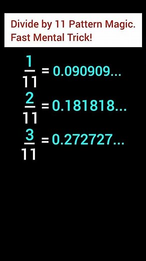 Divide by 11 Pattern Magic! 🤯 The Multiples of 9 Secret!