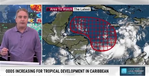 42K views · 524 reactions | Odds of tropical development are increasing for this area in the Caribbean. Stay tuned to The Weather Channel or stream for updates: bit.ly/3UzM2rh | The Weather Channel | Facebook