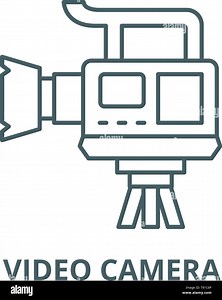 Professional video camera vector line icon, linear concept, outline sign, symbol Stock Vector Image & Art - Alamy