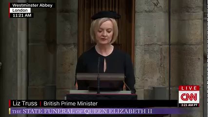 22K views · 624 reactions | British Prime Minister Liz Truss read from the Gospel of John during the funeral of Queen Elizabeth II. Truss met the Queen two days before the monarch’s death to formally take up the role, in what would be Elizabeth II’s final act of official service https://cnn.it/3BQAjex | CNN | Facebook