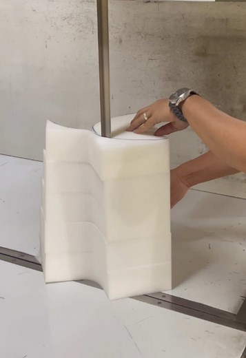 Semicircular Body Sponge Cutting Tutorial by Furniture Factory Worker