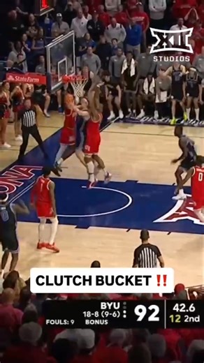 Richie Saunders finishing strong 🥶 #Big12MBB | BYU Basketball | Big 12 Conference