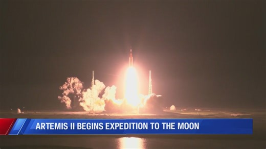Artemis II space shuttle takes off for the moon