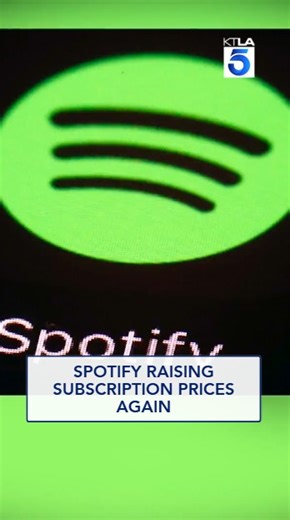 Spotify announced another price increase for its U.S. subscription service, marking the third hike in three years. The monthly plan will rise by $1, going from $11.99 to $12.99. The streaming giant informed paying subscribers of the change in an email, saying the new rate will take effect with their next billing cycle. | KTLA 5 News
