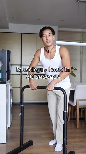 Muscle Up Hacks in 30 Seconds Russian push-up is a great exercise building strength and nailing the tricky transition phase. The dynamic motion in Russian push-ups mimics the explosive movement needed to transition from the pull-up to the dip (driving the elbows back and up to curve your chest up and around the bar) The key is the be flat on the front of your feet and focus on speed to generate momentum and make the movement easier. Try 5-8 reps for 3 sets. Comment “PROGRESSION” for a FREE Muscl