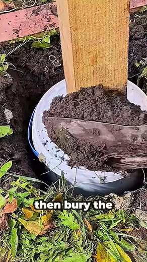 The Bucket Hack: The Cleanest Way to Pour Concrete Footings #buckets #post #Install #concrete #woodwork | Reels ideas