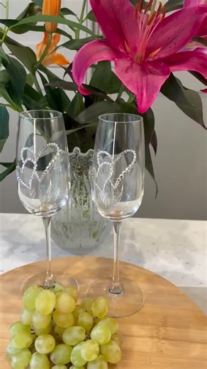 Handmade Crystal Heart Champagne Flute: Wedding Toasting Glass - Etsy