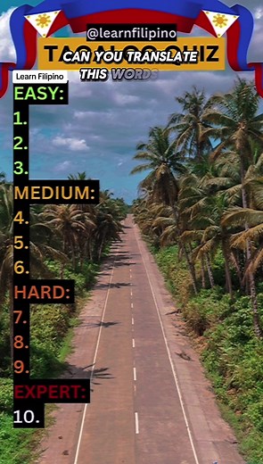 Tagalog to English Elementary Quiz: Can You Guess the Words?