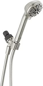 DELTA FAUCET -faucet 4-Spray Handheld Shower Head, Brushed Nickel Shower Head with Hose, Showerheads & Handheld Shower, Shower Head, Detachable Shower Head 1.75 GPM, Brushed Nickel 75413SN, Stainless