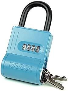 ShurLok SL-100W-BULK 4-Dial Numbered Key Storage Combination Lock Box, Blue - 12 Pack