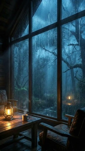 Heavy Rain & Wolf Howling at Night 🌧️🐺 | Dark Forest Storm Ambience